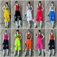 NalS-Áo thun sát nách nữ in chữ M thể thao, cá tính, độc đáo,mẫu hot 2024tập aerobic, zumba, dân vũ nhiều màu tươi xinh.