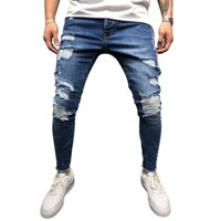 Năm 2019 Thời Trang Quần Jeans Rách Áo Quần Skinny Slim Thẳng Denim Nam Quần Jean Dây Kéo Đáy Mới Kiểu Dáng Bút Chì Quần Nam quần Áo