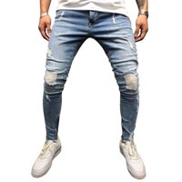 Năm 2019 Thời Trang Quần Jeans Rách Áo Quần Skinny Slim Thẳng Denim Nam Quần Jean Dây Kéo Đáy Mới Kiểu Dáng Bút Chì Quần Nam quần Áo