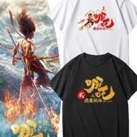 Năm 2025 Phong Cách Mới Quốc Gia Hợp Thời Trang 2025 Nezha 2 Magic Kids Quần Áo Trẻ Em Biển Ma Ám Áo Thun Tay Ngắn Hàng Hóa Áo Rời Trung Bình20250215