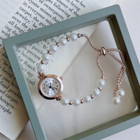 Năm 2025 phong cách mới thiết kế cá nhân hóa mạng Vòng cổ ngọc trai màu đỏ Vòng tay đồng hồ vòng tay khí chất cao cấp phong cách thạch anh Đồng hồ 3.10 LWFO