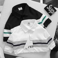 nam Áo Polo Nam Cổ Bẻ Vải Len Đan Cao Cấp Họa Tiết Kẻ Ngang, Áo Nam Có Cổ 2 Màu Hàng Xuất Xịn Cao Cấp Mặc Đi Làm Lịch Sự