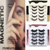 Năm Cặp Bút Kẻ Mắt Dạng Lỏng Từ Tính Bút Kẻ Mắt Dạng Lỏng Bộ Lông Mi Giả Nam Châm Lông Mi Từ QVNR