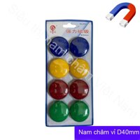 Nam châm đính bảng từ vỉ 8 viên kích thước 40mm, nam châm siêu dính