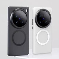 Nam Châm Mờ Ốp Lưng Cho Vivo X200 X100 X100S Pro Mini X100 Siêu Không Dây Sạc Kim Loại Ống Kính Nhựa TPU Vỏ Điện Thoại