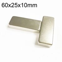 Nam châm siêu cường 60x25x10mm, nam châm Neodymium có mạ Niken