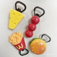 Nam châm tủ lạnh McDonald's dễ thương, nhãn dán khoai tây chiên, mở chai sáng tạo cá nhân, đa chức năng, gói burger Mickey cao cấp