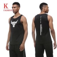 Nam Co Giãn Singlets Thể Thao Bull Không Tay Tank Mùa Hè Nhanh Khô Thoáng Khí Lưới Thể Thao Áo 2