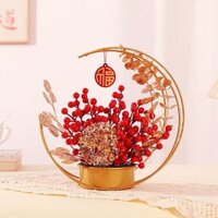 Năm Con Rắn Năm Mới May Mắn Trái Cây Mô Phỏng Hoa Trang Trí Phòng Khách Trái Cây Đỏ Hoa Giả Tân Gia Trung Quốc Trang Trí Năm Mới Sắt Giỏ Hoa20250106