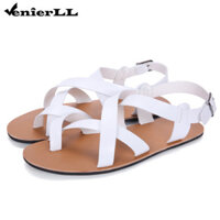 Nam Da Ngón Chân Nhẫn Dép La Mã Đế Bằng Thời Trang Thoáng Khí Tròn Mở Mũi Qua Dây Đeo Slip-On Kẹp Mũi Chống Trơn Trượt Xăng đan Đi Bộ Thoải Mái Dép Bằng