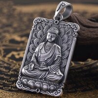Nam Đồ Trang Trí Cung Hoàng Đạo Lợn Chó Benming Phật Mặt Dây Chuyền 999 Bạc Nguyên Chất Nam Nữ A Di Đà Trang Sức 8.18