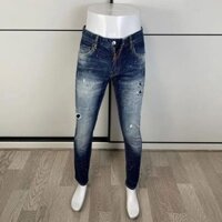 Nam Dsquared2 Quần Jean Chất Lượng Cao Retro Xanh Đàn Hồi Rách Quần Jean Nam Sơn Thiết Kế Thương Hiệu Vintage Denim Quần Hombre