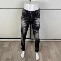 Nam Dsquared2 Quần Jean Retro Đen Xám Vintage Co Giãn Slim Fit Rách Quần Jean Nam Sơn Thiết Kế Hip Hop Thương Hiệu Quần Hombre