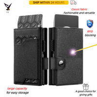 Nam Đựng Thẻ Hộp Nhôm RFID Bàn Chải Chống Trộm Dung Tích Lớn Bật Lên Đựng Thẻ Ví Di Động
