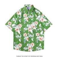 Nam Hàn Quốc Mùa Hè vintage Hoa Thời Trang Rời Hawaii Bãi Biển Cặp Đôi Thái Lan Áo Sơ Mi Tay Ngắn