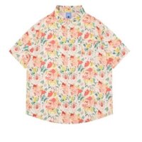 Nam Hàn Quốc retro Tranh Sơn Dầu Hoa Thời Trang Rời Hawaii Đi Biển Mùa Hè Thái Lan Áo Sơ Mi Tay Ngắn