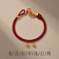 Năm Hoàng Đạo Lễ Hội Mùa Xuân Năm Rắn Vòng Tay Dây Đỏ Khóa Ruyi Dây Dệt Vàng DIY Vòng Tay Bạn Thân Đính Hạt