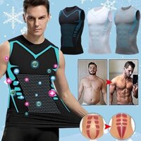Nam Ionic Định Hình Áo Vest Ice-Silk Giảm Béo Áo Định Hình Cơ Thể Nén Áo Thun Tank Top Tummy Kiểm Soát Nhanh Khô Fitnes
