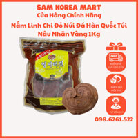 Nấm Linh Chi Đỏ Núi Đá Hàn Quốc Túi Nâu Nhãn Vàng 1Kg