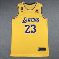 Nam Los Angeles Lakers #23 Lebron James Jersey 2023NBA Gold 2021 / 22 Diamond Swingman phiên bản bóng rổ-ion