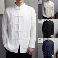Nam Màu Trơn Đường Phù Hợp Với Áo Khoác Đồng Phục Quần Áo Trung Quốc Truyền Thống