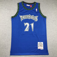 Nam Minnesota Timberwolves Kevin Garnett Mitchell Ness 2003-04 Áo Jersey Gỗ Cứng Cổ Điển - Xanh Dương