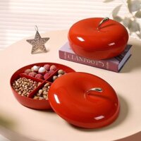 Năm Mới 2025 Trung Quốc Hộp Kẹo Đỏ Lễ Hội Mùa Xuân Lưới Hộp Trái Cây Khô Kín Apple Dim Sum Hộp Lưới Tuck Box Màu Đỏ Hình Quả Táo Hộp Bảo Quản Kín Tươi Giữ Hộp Đai Ốc