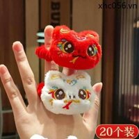 Năm Mới Đỏ Lễ Hội Mũ Đội Đầu Sư Tử Dây Sang Trọng Tóc Dễ Thương Rắn Cao Su Dây Xoắn Bím Bóng Phụ Kiện Tóc