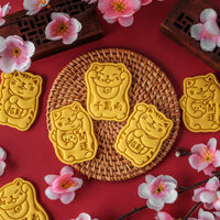 Năm Mới Mèo May Mắn Bánh Quy Khuôn Mùa Xuân Lễ Hội Năm Mới Bánh Quy Fondant Cắt Khuôn Người Mới Hộ Gia Đình DIY Khuôn Nướng Bánh