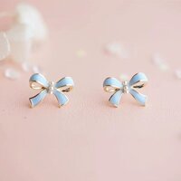 Năm Mới Phong Cách Mới 925 Trắng Nấm Móng Tay Cung kê Ngọc Trai macaron Nhiều Màu Sắc Quà Tặng Sinh Nhật Bạc Bông Tai Nữ