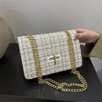 Năm nay Phổ Biến Thời Trang Nữ Kết Cấu Đi Lại Túi Nhỏ Nữ 2024 Dây Xích Mùa Xuân Đeo Vai Túi Vuông Nhỏ