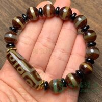 Nam Nữ Cùng Phong Cách Sáng Bóng Chín Mắt Dzi Hạt Vòng Tay Retro Đầu Tiên Dược Sĩ Dzi Hạt Vòng Tay Chalcedony Tự Nhiên Ngọc Ag