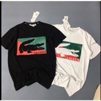 Nam Nữ Cùng Phong Cách Lacostes Thời Trang Cổ Tròn cotton Thoáng Khí In Hình Áo Thun Ngắn Tay Cổ + Thẻ