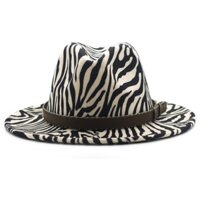 Nam Nữ In Hình Ngựa Vằn Mũ Fedora Thời Trang Có Khóa Thắt Lưng