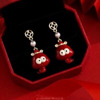 Năm Rắn Năm Rắn Bông Tai Rắn Nhỏ Rắn Encore Bông Tai Đỏ Đỏ Mới Trung Quốc Bông Tai Nữ 2025