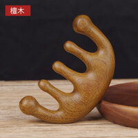 Năm Răng Lụa Vàng Gỗ Đàn Hương Xanh Lược Massage Gỗ Đàn Hương Lược Kinh Tuyến Dày Chống Tĩnh Điện Trực Tiếp Tóc Bán Hàng Trực Tiếp