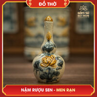 Nậm rượu Hoa Sen men rạn