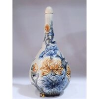 Nậm rượu Men Rạn Đắp Nổi chuẩn gốm Bát Tràng