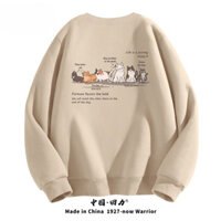 Nam Sinh Viên Hoạt Hình Áo Phong Cách Nhật Bản Mèo Dài Tay Rời Retro Cổ Tròn Cashmere Áo Len Dày