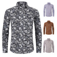 Nam Slim Fit In Hoa Công Sở Áo Sơ Mi Plus Kích Thước Thường Ngày Nút Xuống Bãi Biển Hawaii Đầm Áo Sơ Mi Tay Dài Chống Nhăn Áo Sơ Mi Nam Thường Ngày
