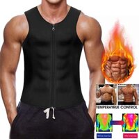 Nam Tập Gym Croset Shaper Dây Kéo Corset Eo Shaper Xông Hơi Tập Luyện Vest