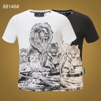 Nam Tay Ngắn Hợp Thời Trang In Hình Áo Thun Philipp Plein Thương Hiệu Mới 2025 Phong Cách Mùa Hè Cotton Nguyên Chất Thoáng Khí Chất Lượng Cao 88146