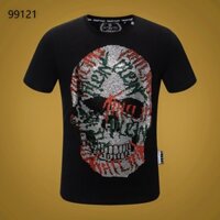 Nam Tay Ngắn Hợp Thời Trang In Hình Áo Thun Philipp Plein 2025 Mùa Hè Cotton Nguyên Chất Thoáng Khí Chất Lượng Cao 99121