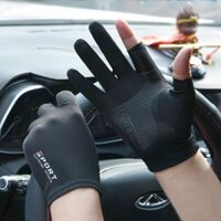 Nam Thích Hợp Cho Nam Nữ Ice Silk Half-Finger Đi Xe Đạp Thể Thao Thể Dục Nam Ngón Tay Rò Rỉ Lái Xe Đàn Hồi Cao Mặt Trời Thoải Mái