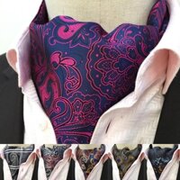 Nam Trang Trọng Cravat Cà Vạt Hoa Paisley Scrunch Tự Phong Cách Jacquard Ascot Cà Vạt Cho Đảng