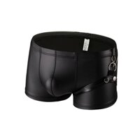 Nam Võ Sĩ Da Giả Gợi Cảm Với Dây Xích Dài Cổ Choker Trunks Bdsm Tôn Giả Trang Phục Đen Bondage Clubwear