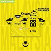 [Nama Nombor tùy chỉnh] Áo Fan Jersey Malaysia 100-3XL