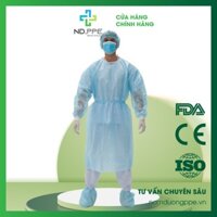 Namduongppe -Áo Choàng Cách Ly  Cấp Độ 2/Isolation Gown Level 2/Chất Liệu Pppe 40g/May Siêu Âm/6 Món