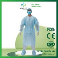 Namduongppe - Áo Choàng Cách Ly Dùng 1 Lần Cấp Độ 3/Isolation Gown Level 3/Chất Liệu Pppe 40g/May Siêu Âm/3 Món