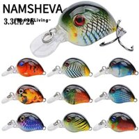 Namsheva 9 Cái Mồi Câu Cá, Móc Đơn CrankBait Câu Cá Chép Wobbler, Nước Nổi 3.3CM / 2G Little Fat Man Phụ Kiện Câu Cá Mồi Giả